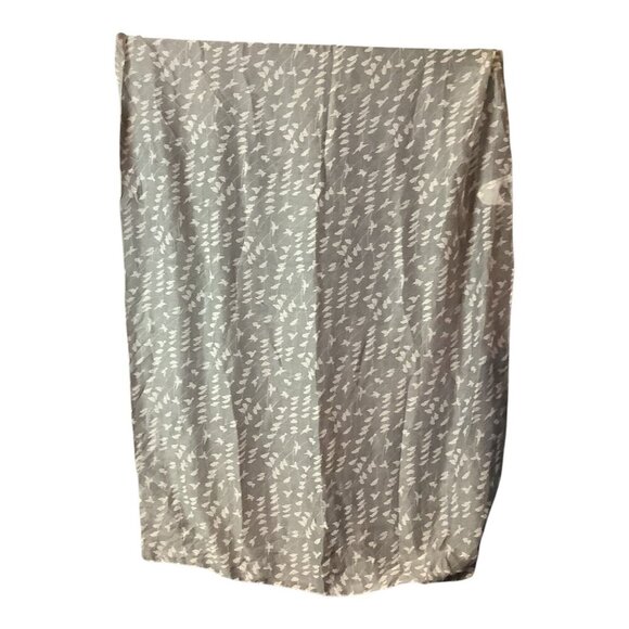 Bird Print Gray & White Scarf Shawl Wrap 64x33 Inches Fashion Rectangle - Picture 3 of 7